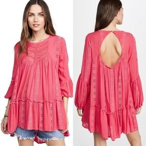 Free People Sweetest Dream Tunic Pink Medium